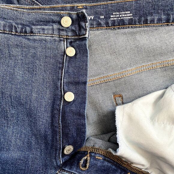 Old Navy Extra High-Rise Sky-Hi Straight Leg Jeans Button Fly Plus Size 28‎ - Picture 7 of 9